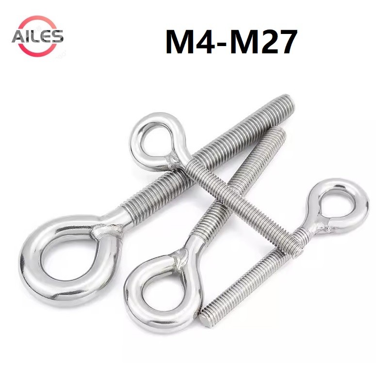 304 Stainless Steel M4 M5 M6 M8 M10 M12 M14 M16 M18 M20 M22 M24 Eye Bolt Eyebolt Lifting Eyebolts