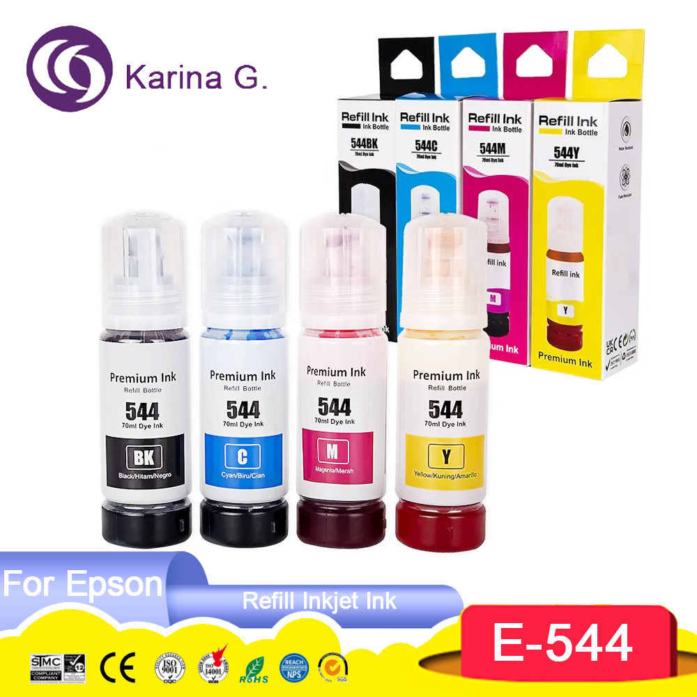544 T544 Premium Color Compatible Bottle Water Based Refill Inkjet Ink for Epson EcoTank L1210/L1250