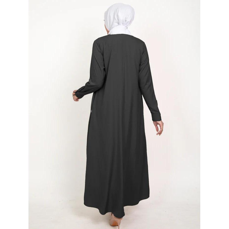 Elzatta Gamis Lengan Kancing Gamis Dress Panjang Dewasa Baju Muslim Baju Muslim Jubah Elzatta