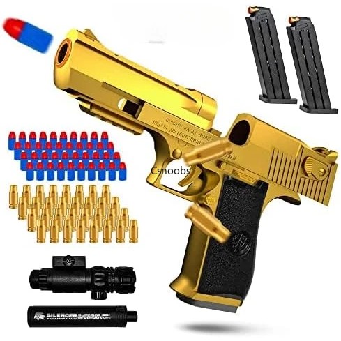 Shell Ejecting Desert Eagle Toy Gun Educational Toy Soft Bullet Blaster for Boys Adults Airsoft