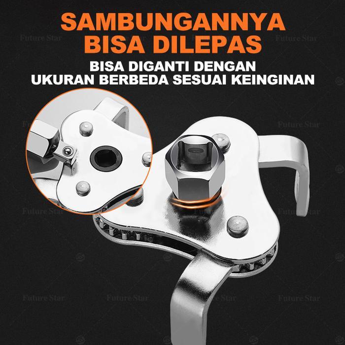 KUNCI FILTER OLI FILTER WRENCH SET UNIVERSAL 54-116MM ADJUSTABLE ALAT PEMBUKA FILTER OLI MOBIL