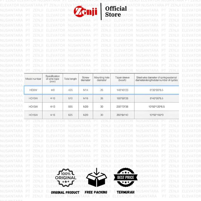 Elevator Rope Festening / Sakel Rope / Stick Rope / Timble Rope L430Mm X 8Mm