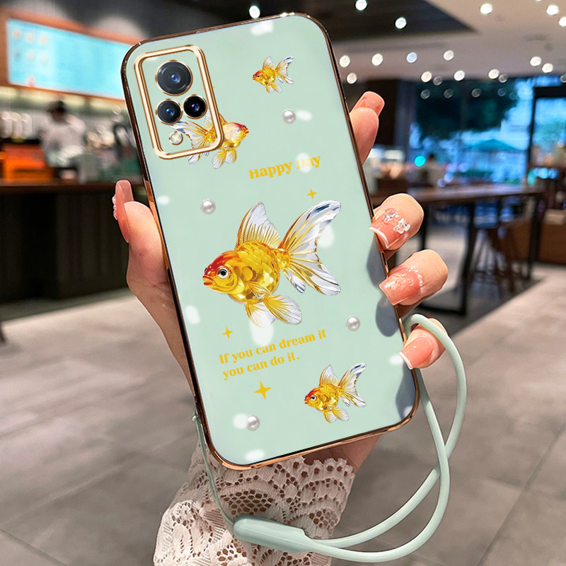 Casing Hp Untuk VIVO V21 4G V21 5G V21s 5G V21E V20 V20 SE Case Casing HP pola Ikan Emas Kesing Cesi