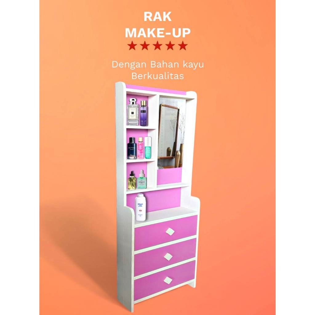 [COD] MEJA RIAS TOLET RAK KOSMETIK KACA SERBAGUNA RAK KACA WARNA