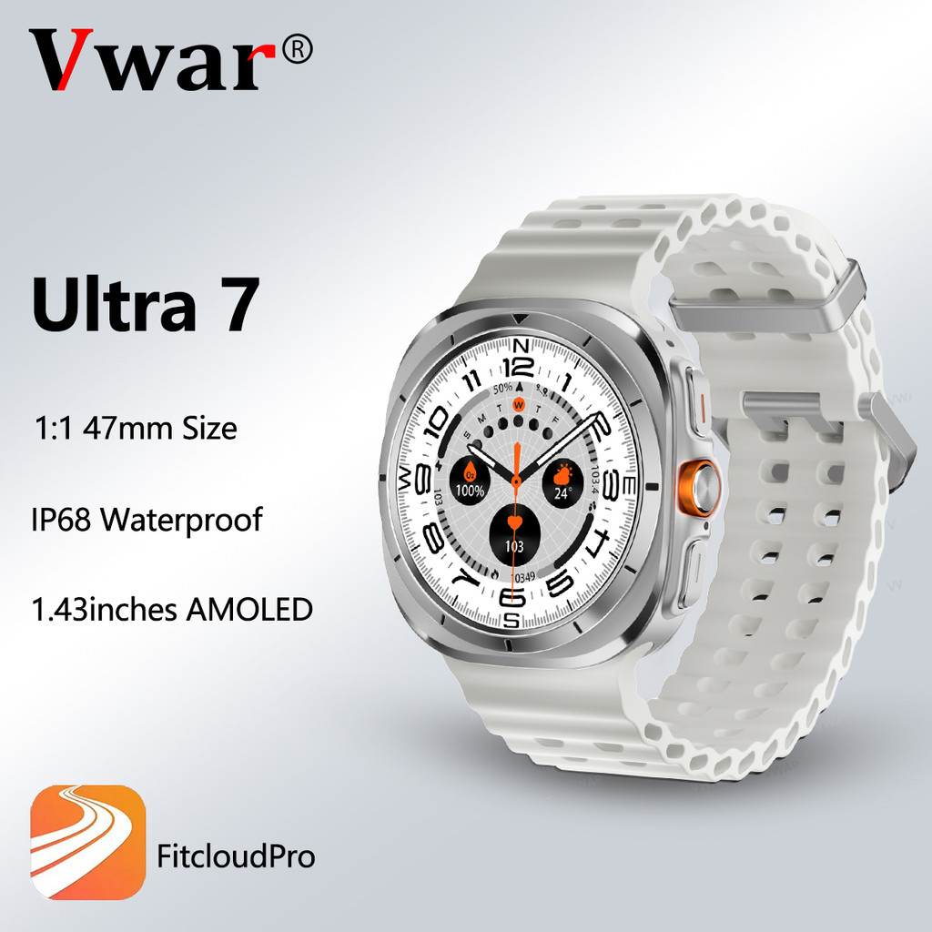 Vwar Watch 7 Ultra Smart Watch 47Mm Ip68 Waterproof Bluetooth Call Compass Smartwatch For Men Women