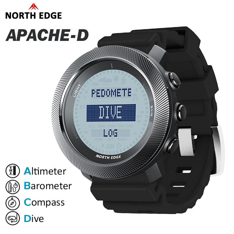 North Edge 2025 Apache-D Smart Watch Free Dive Watch Sports Digital Watch Altimeter Barometer