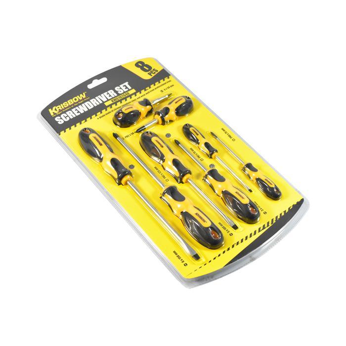 Krisbow Set 8 Pcs Obeng Plus & Minus - Kuning Original