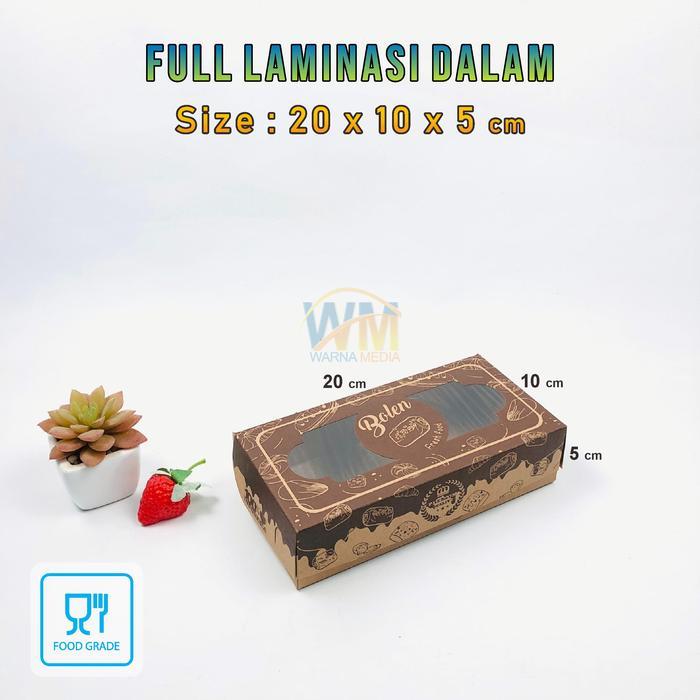 fdcq- (Isi 25Pcs) Dus Box Bolen Pisang Isi 10 Dus Bolen Kraft Window Mika Food Grade 8