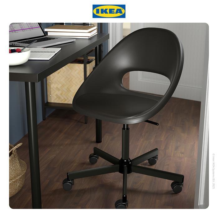 IKEA ELDBERGET/MALSKAR Kursi Kerja / Belajar Putar Abu-Abu/Hitam