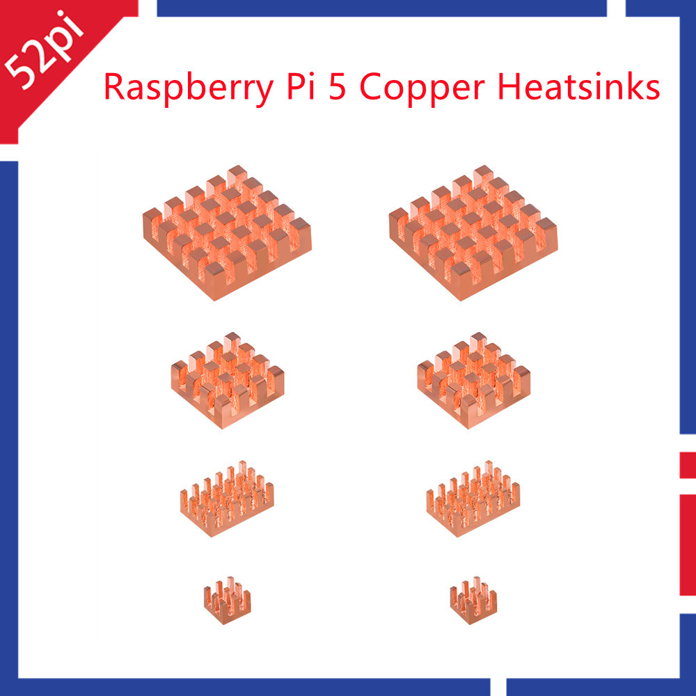 TERBARU 52Pi  Raspberry Pi 5 Copper Heatsinks Raspberry Pi 5 Heatsinks Copper