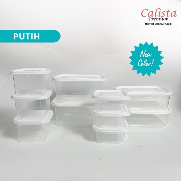 Toples Kulkas Set Calista Oita Putih Set Isi 10Pcs/ Toples Food Kontainer/Container Kulkas Set/