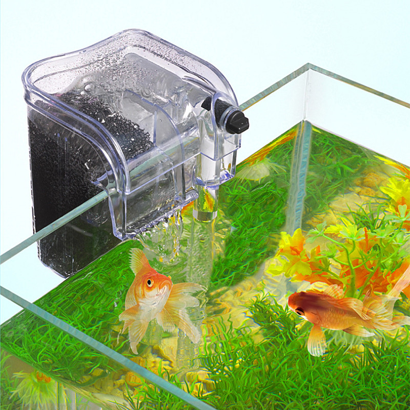 Mini Wall Mounted Aquarium Filter Waterfall Filter for Small Fish Tank USB Filtering Equipment with