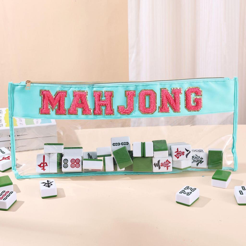 Mahjong Storage Bag Mahjong Tile Zippered Storage Bag Portable Organizer Case For Business Studio