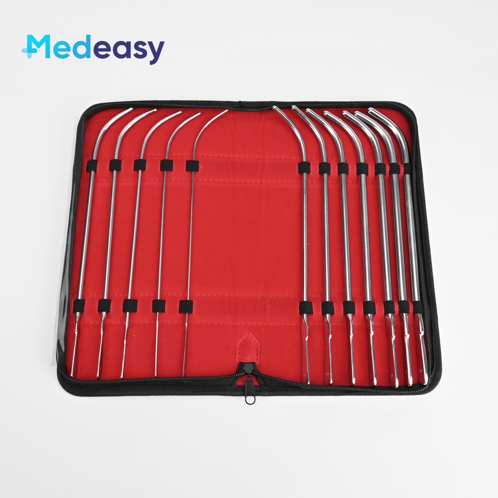 Stainless Steel 12 Pieces Set Of Hegar Uterine Urethral Dilator Sounds Kits with Pouch for Training