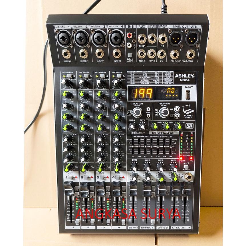 Khusus Instan/Sameday Mixer Ashley Mdx 4 Original / Mixer Audio 4 Channel Ashley Mdx4 Original