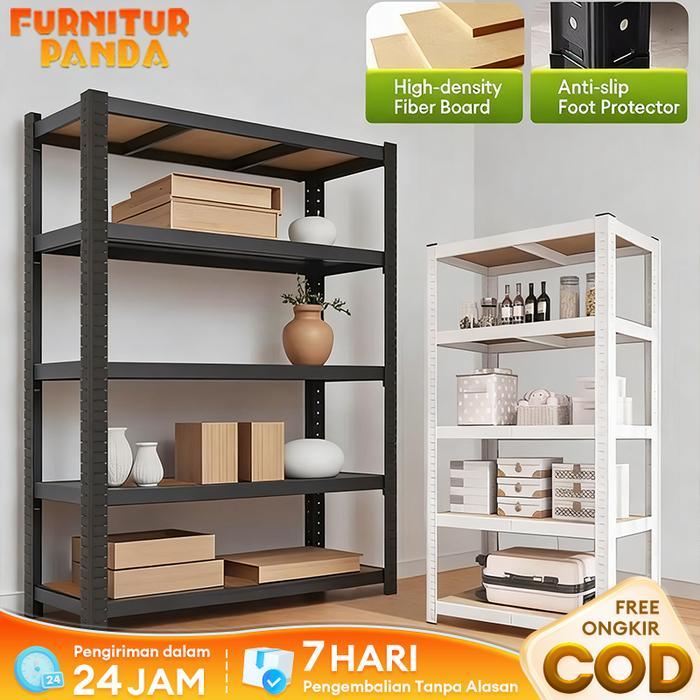 Rak Besi Siku 5 Susun Rak Tanpa Baut Serbaguna Boltless Rack Boltless MDF 5/6 Lapisan Rak Tugas