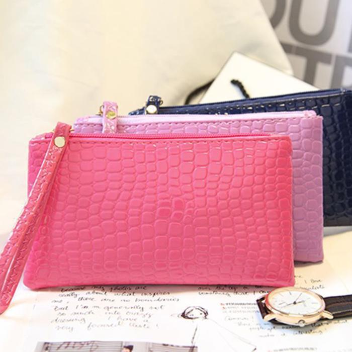 Pouch Kulit Croco Panjang Wanita /Pouch HP Pouch Kartu Pouch Serbaguna