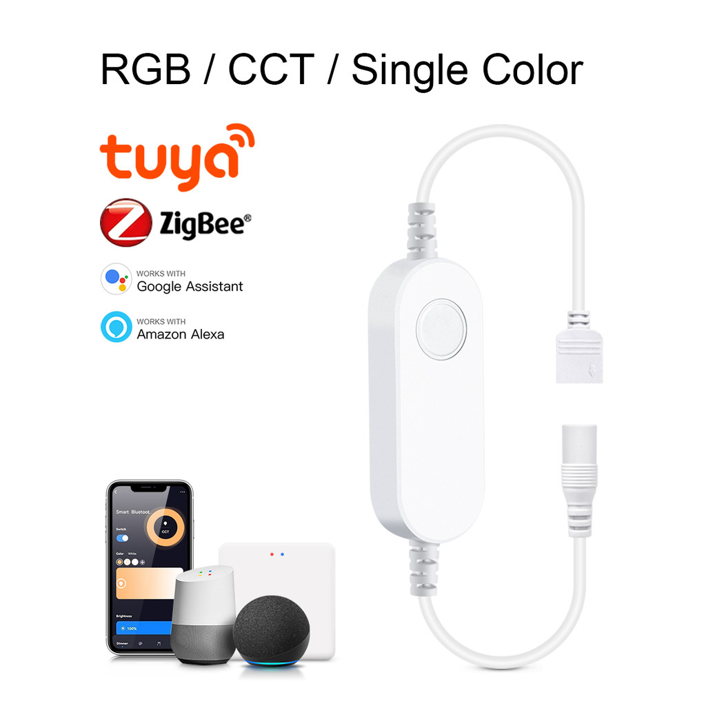 Tuya Zigbee 3.0 WiFi LED Controller Smart Home CCT RGB LED Strip Tuya Gateway Hub Bridge Alexa
