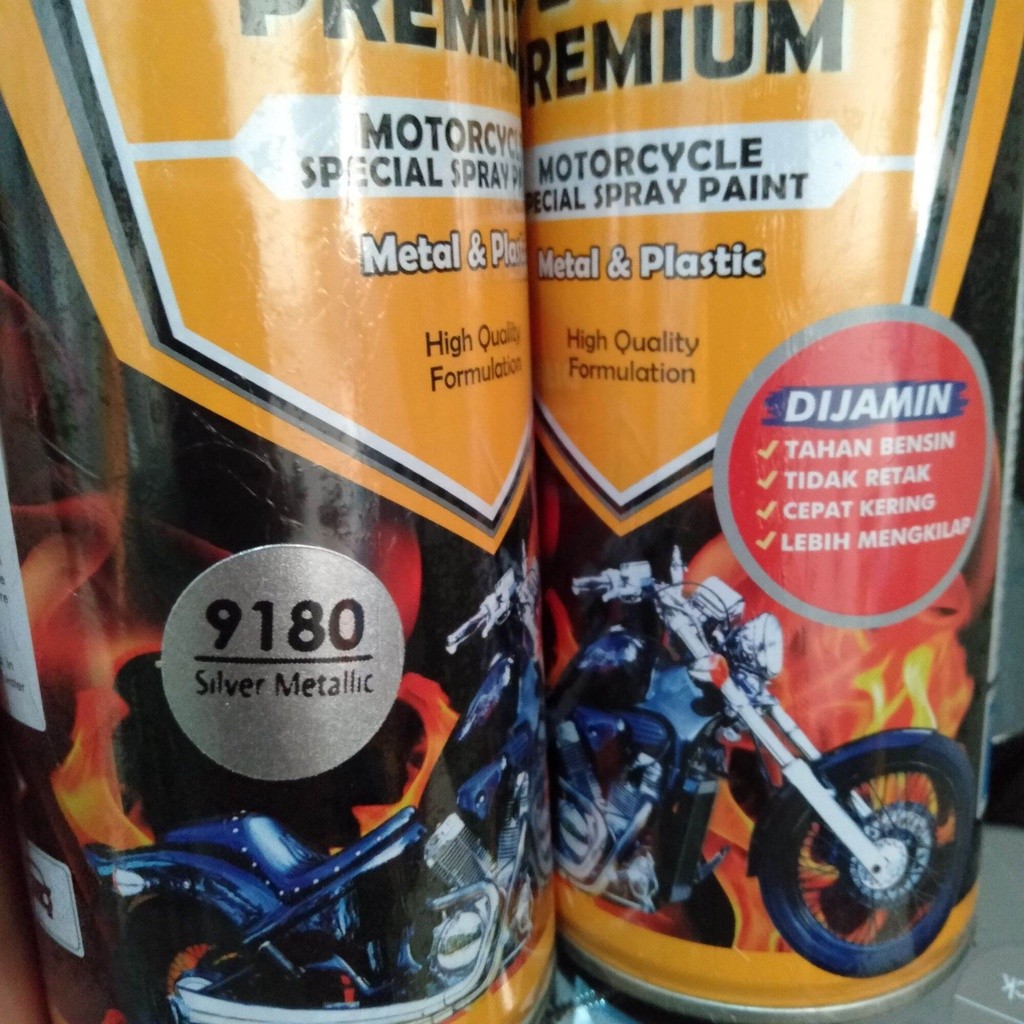 Pilok Pilox Cat Diton Premium Silver Metallic 9180 Tahan Bensin 400cc silper metalik silver metalik