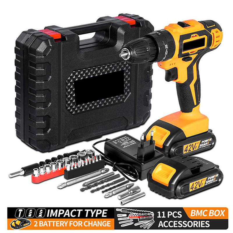 42VF Electric Screwdriver Cordless Drill Impact Drill Industrial Grade Brushless Impact Drill with