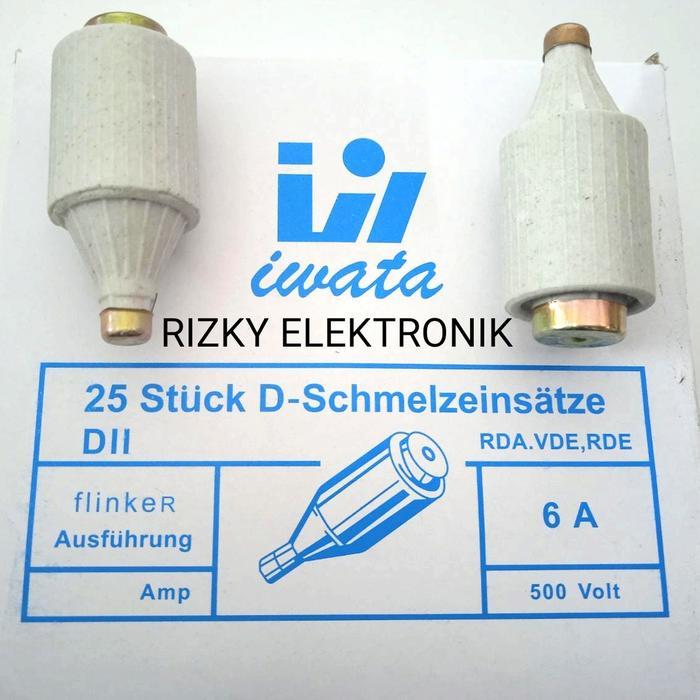 Sekring Batu Fuse Sekering Keramik Listrik 6A 6 Ampere IWATA