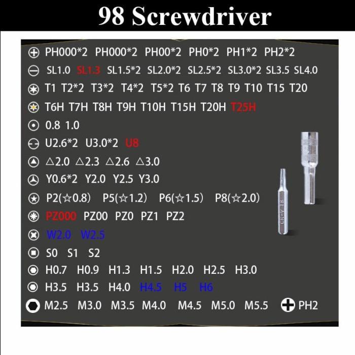 OBENG SET 115PC SET BUKA IPHONE ANDROID OBENG LAPTOP LENGKAP
