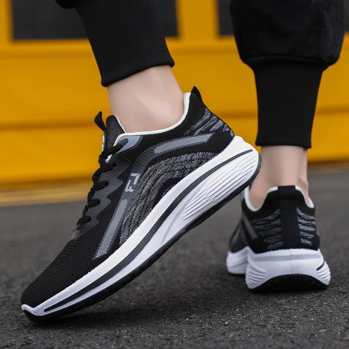 Eiger - Sepatu Sneakers Hitam Pria Sepatu Cowok Casual Sepatu Kuliah Sepatu Lari Sport Sepatu