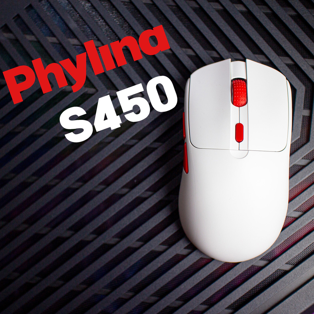 PHYLINA S450 Wireless Gaming Mouse 56g Lightweight 2.4G USB-C Wired PAW3395 Rechargeable 6 Programma