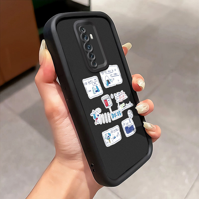 Casing Hp Untuk OPPO Reno 2F Reno 2Z Reno2 F Reno2 Z Case Casing Label sederhana pola Kasus HP Tangg