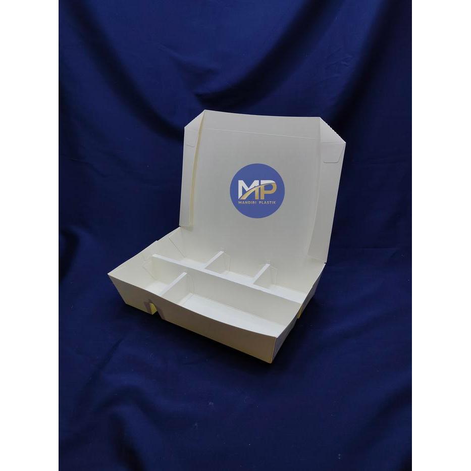 ReadySelalu- Paper Lunch Box Sekat 5 / Kotak Makan Kertas Sekat 5 -50Pcs