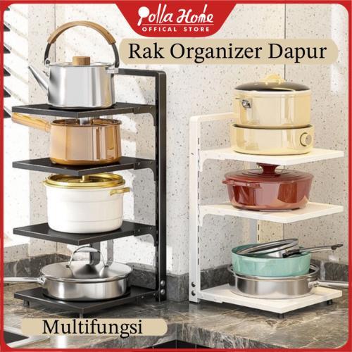 81tq- Ollahom Rak Panci Bawah Wastafel Rak Susun Tahan Karat