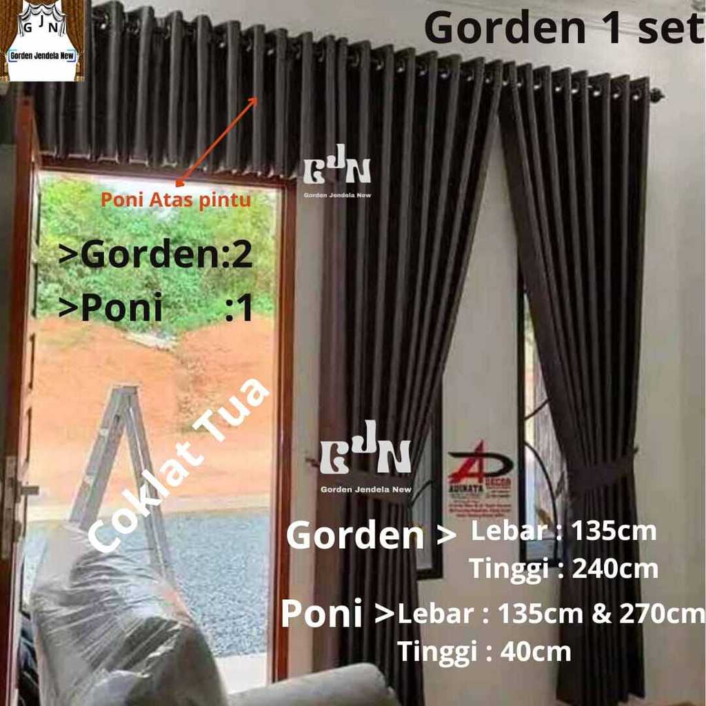 Gorden Polos Blackout 1 Paket 2 Gorden + 1 Poni Atas Pintu) Gorden Polos Jaguar Gorden Blackout Teba