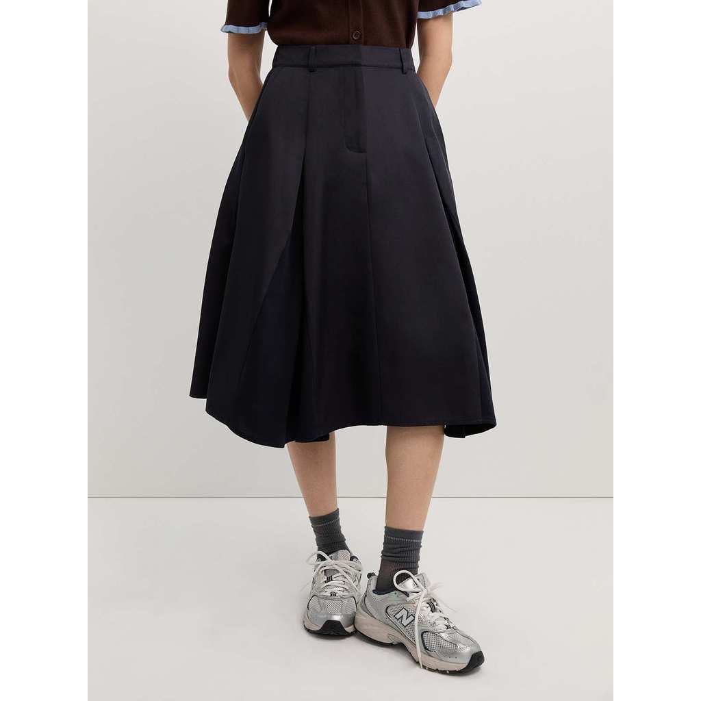 Pomelo. Pleated Skirt - Navy
