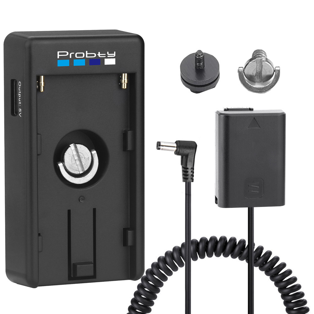 Np-F970 F750 F Battery Plate Holder Adapter W Np-Fw50 Dummy Battery Coupler For Sony