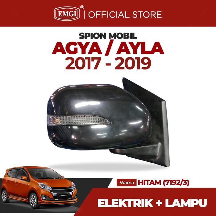 EMGI - Spion Mobil Agya / Ayla 2017 2018 2019 - Elektrik Lampu - Hitam