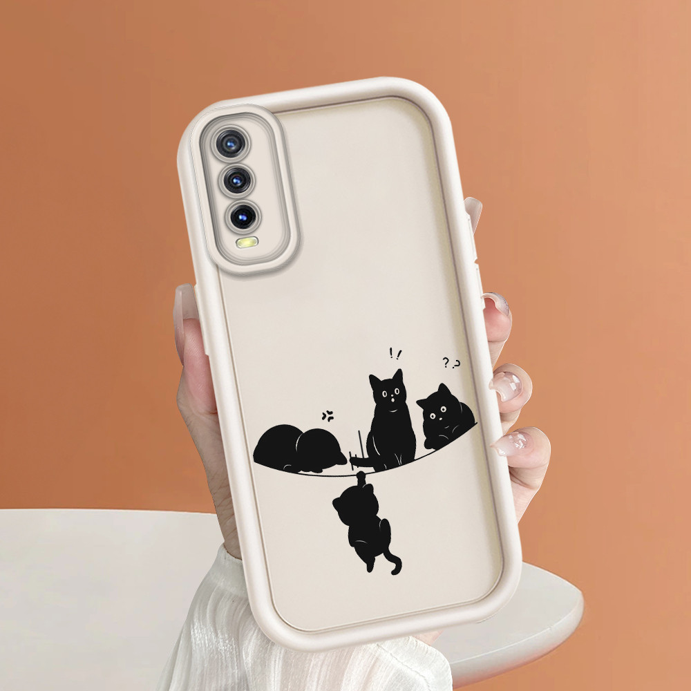 Casing Hp Untuk VIVO Y20i Y20S Y12S Y20 Y12A G 2021 Case Kesing Protect Phone TY DLJ C8-2222 Kucing 