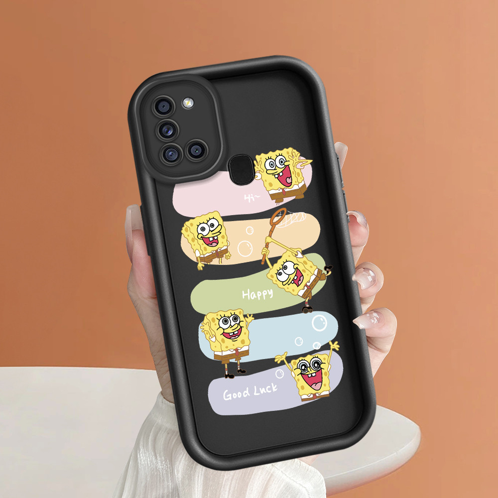 Casing Hp Untuk Compitable With Samsung Galaxy A21S Case Kesing Protect Phone TY DLJ C8-2608 SpongeB