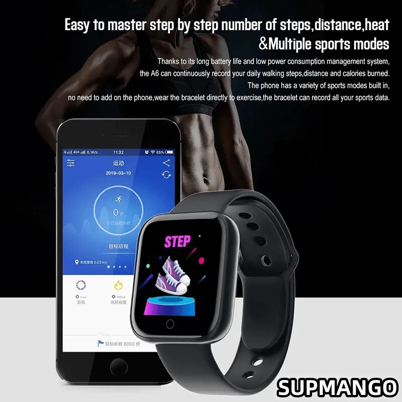 Y68 Real Step Count Fashion Smart Sports Watch Fitness Tracker Sports Watch Android IOS Smart Bracel