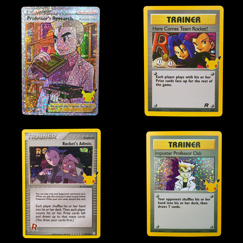 Pokemon English 25Th Souvenir Card DIY Flash Cards 1996years Charizard Blastoise Venusaur Pikachu Ga