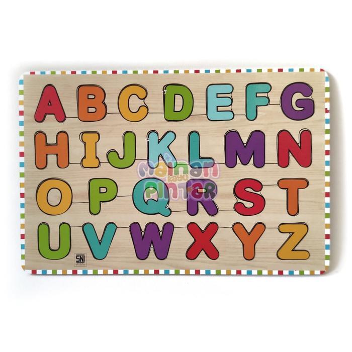 Puzzle Kayu Edukasi Huruf Alphabet Besar SNI