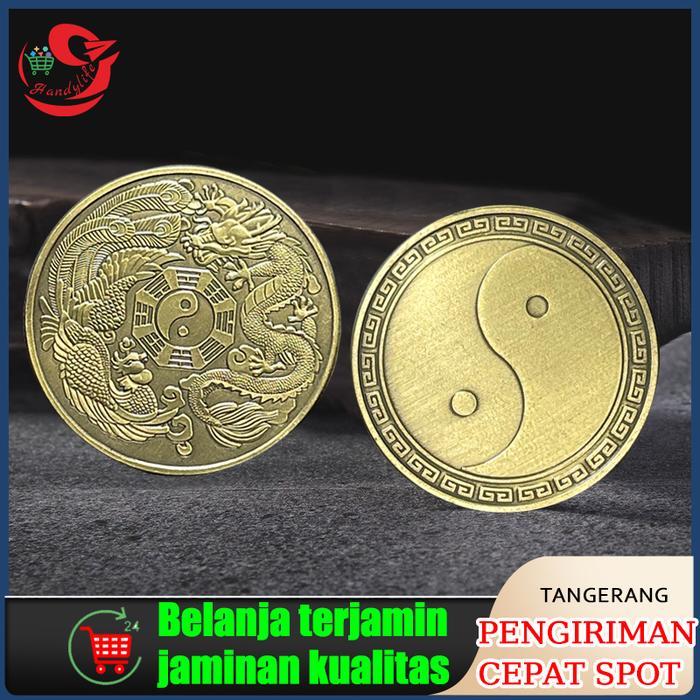 mhej- Koin Kuno Naga Phoenix 4Cm Koin Bagua Fengshui