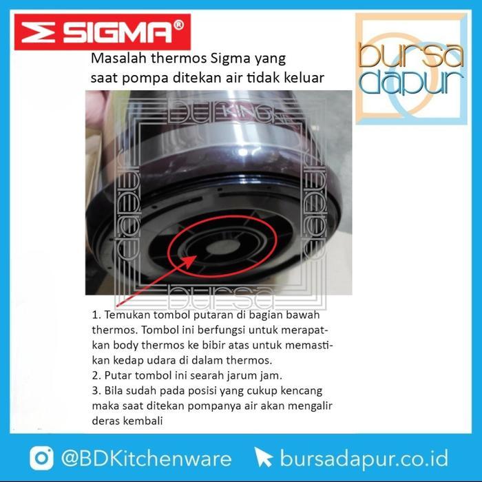 Sigma Vacuum Jug Air Pump 3 Liter Termos Pompa Air Panas