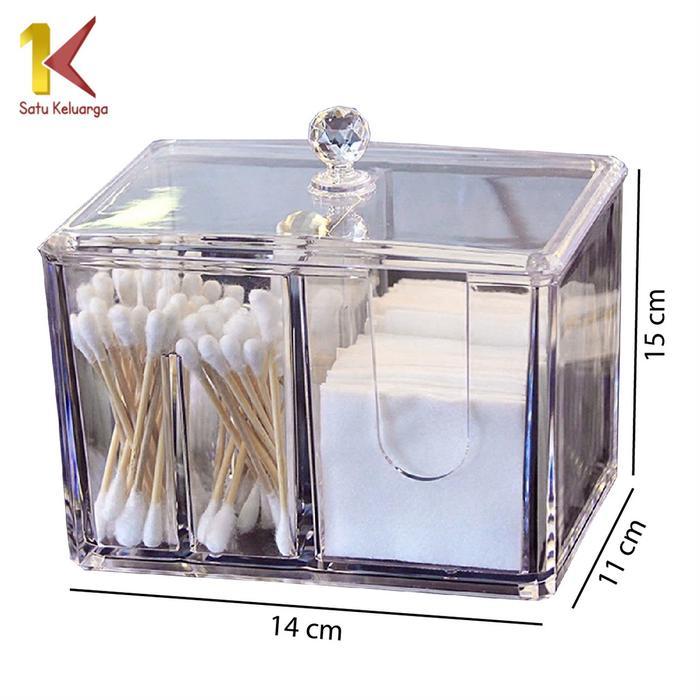 [COD] SK K13 Kotak Kosmetik Akrilik Rak Tempat Kapas dan Kapas untuk Telinga Kotak Perhiasan
