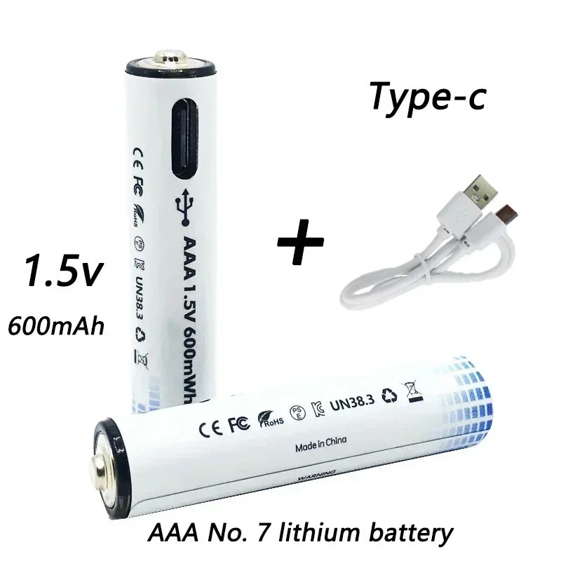 1.5V AAA Rechargeable Battery 600mWh Li-ion Battery Aaa USB charge Lithium Batteries for Toy Camera