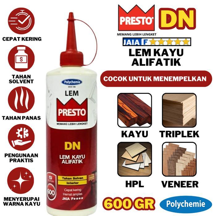 jgmh- Lem Kayu Alifatik Presto Dn 600G Lem Presto Lem Kayu Serbaguna Lem Dn 600Gr
