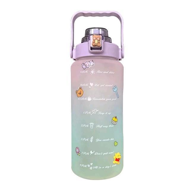 2 Liter Botol Minum Motivasi + Stiker Tempelan Botol Minum Viral 2lite Tumblr Besar