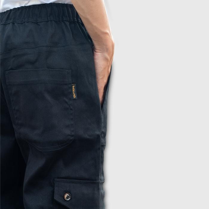 rg39- Guteninc - Celana Kargo Panjang Pria Leone Cargo Pants Black