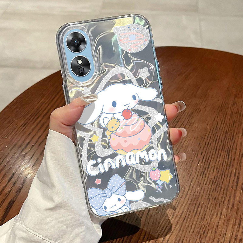 Casing Hp OPPO A17 OPPO A17K Case Casing Pola Kartun Kue HP Kasing Kasus ponsel transparan mewah Sil