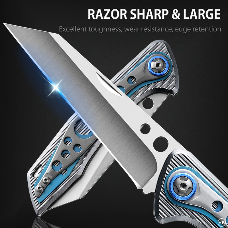BAKULI-Aluminum Striped Folding Knife Outdoor Adventure Cutting Knife New EDC Gear Tactical Knife
