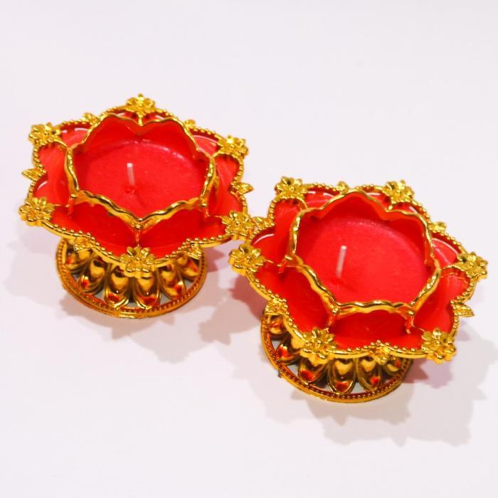 Lilin Teratai Merah Lilin Lianhua Merah Lilin Puja Sembahyang